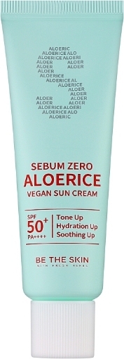 Be The Skin Sebum Zero Aloerice Vegan Sun Cream SPF50+ PA++++ – 50ml