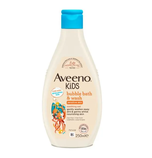 Aveeno Kids Bubble Bath & Wash for Sensitive Skin 250ml