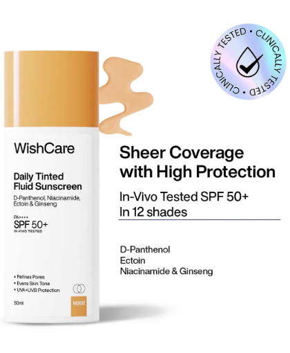 Wishcare Daily Tinted Fluid Sunscreen 50ML Shade M202