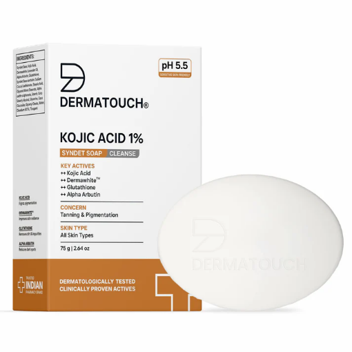Dermatouch Kojic Acid 1% Syndet Soap for Sun Damage & Dark Spots (75g)