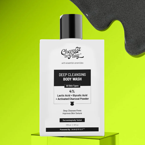 Chemist At Play Deep Cleansing Body Wash with Activated Charcoal, Lactic & Glycolic Acid - 236